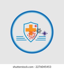 Virus protection logo and symbol  illustration design