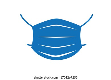 Virus protection mask icon vector (blue version)  