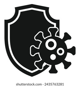 Virus protection shield icon simple vector. Strong potion. System allergy dosage