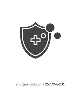 Virus protection shield icon Simple thin line flat symbol