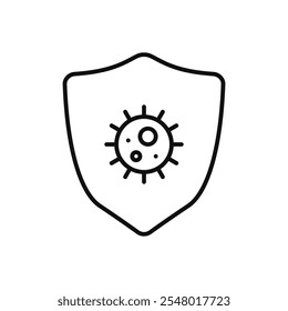 Virus protection shield icon web design in vector