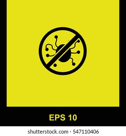 Virus protection vector black icon. Isolated illustration. Business picture.