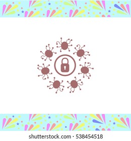 Virus protection vector icon on white background. Isolated illustration. Business picture.