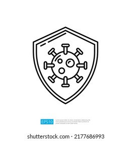 icono de línea vector de protección contra virus