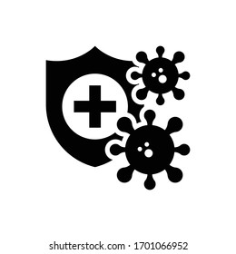 Virus Protection Vector Solid illustration. Corona virus icon. 