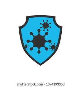 Banner web de vector de protección de virus, plantilla de página web. epidemia de coronavirus de Wuhan en China. Protector de estilo poligonal con protección contra bacterias, virus de la corona, microbios. Microbiología y medicina.