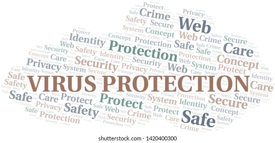 Virus Protection word cloud. Wordcloud made with text only.