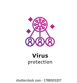 Virus Protection written black color with amazing purple gradient icon