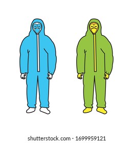 Virenschutzkleidung zur Vorbeugung, Vektordesign-Symbole