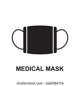 Virus protective medical mask icon, cough protect mask symbol isolated