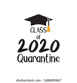 Virus quote lettering typography. Class of quarantine