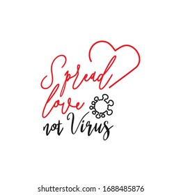Tipografía de letras de citas de virus. Provocar amor no virus