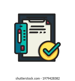 Virus rapid test filled outline icons. Vector illustration. Editable stroke. Isolated icon suitable for web, infographics, interface and apps.