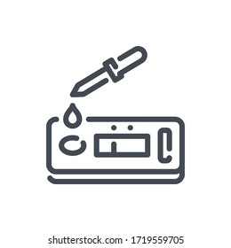 Virus Rapid Test Line Icon. Test Kit For Viral Disease Vector Outline Sign.