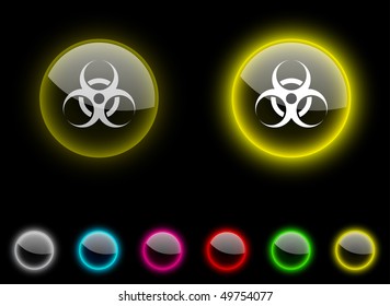 Virus realistic icons. Empty buttons included.