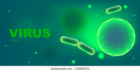 Virus realistic vector banner template