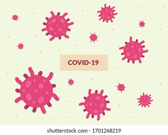 virus with red color for website background and pattern texture with modern flat style