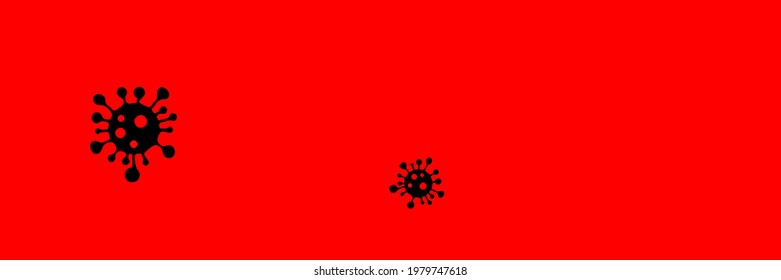 Virus Red Coronavirus Bright Covid-19 Epidemic Vibrant Healthcare Vector. Quarantine Creepy Test Vivid Medicine Black Science Illustration. Sick Horizontal Neon Pandemic Danger Sign Backdrop.