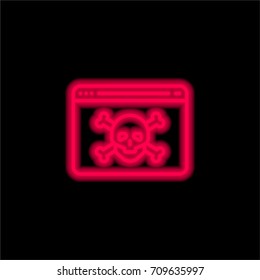 Virus red glowing neon ui ux icon. Glowing sign logo vector