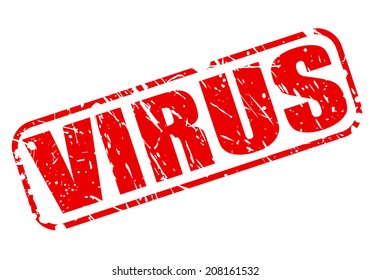 Virus red stamp text on white