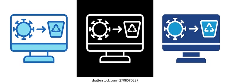 Icono de eliminación de virus triplestyle Ilustración vectorial