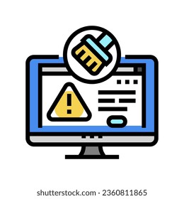 virus removal repair computer color icon vector. virus removal repair computer sign. isolated symbol illustration