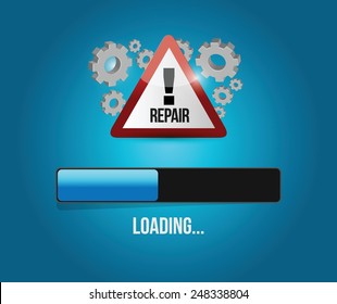 virus reparation update concept illustration design over a blue background