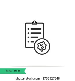 Virus Report, Virus List Icon Illustration Logo Template. Report Sign Symbol. Vector Icon EPS 10