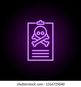 virus report outline icon. Elements of Security in neon style icons. Simple icon for websites, web design, mobile app, info graphics