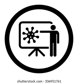 Virus Report vector icon. Style is flat rounded symbol, black color, rounded angles, white background.