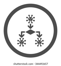 Virus Reproduction vector icon. Style is flat rounded symbol, gray color, rounded angles, white background.