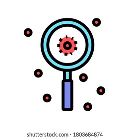 Vektorgrafik des Virus-Forschungsfarbensymbols. Virusforschungszeichen. einzelne Symbolillustration