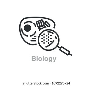 Virus research concept with magnifying glass.