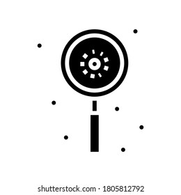 vector de icono de glifos de investigación de virus. signo de investigación de virus. símbolo de contorno aislado ilustración negra