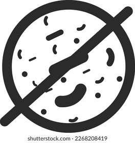 Virus resistance icon, virus infection icon black vector