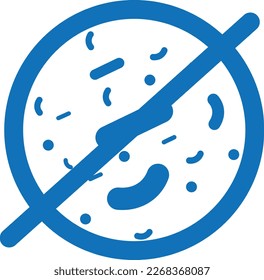 Virus resistance icon, virus infection icon blue vector