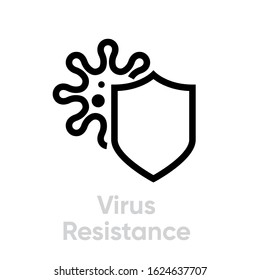 Virus Resistance With Shield Vector Editable Icon