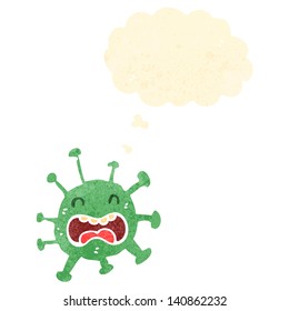 virus retro cartoon character