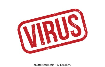 Virus Rubber Stamp. Red Virus Rubber Grunge Stamp Seal Vector Illustration