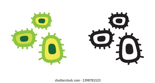 Virus Sample Icon in Color and Black Version