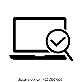 Virus scan, check , search vector icon illustration