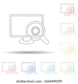 Virus scan in computer in multi color style icon. Simple thin line, outline vector of virus antivirus icons for ui and ux, website or mobile application