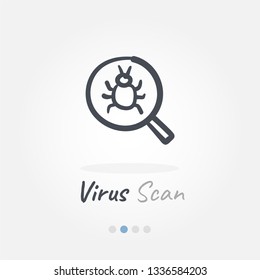 virus scan doodle icon