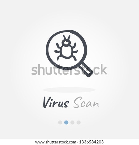 virus scan doodle icon
