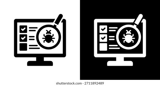 Ilustración vectorial de estilo plano de icono de análisis de virus