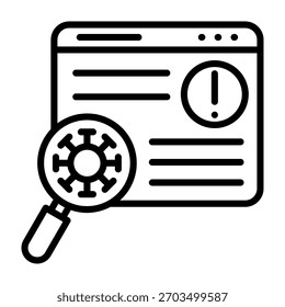 Virus Scan Icon Line Style Vector Illustration