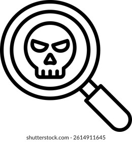 Virus Scan Icon Line Vector Illustration