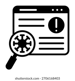 Icono de análisis de virus Ilustración vectorial de estilo mixto