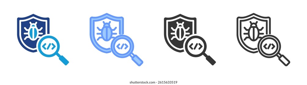 Virus Scan icon set multiple style collection