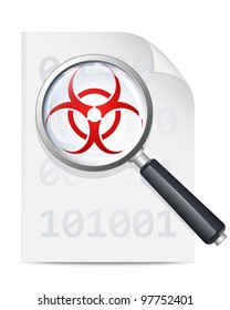 Virus scan icon. Vector